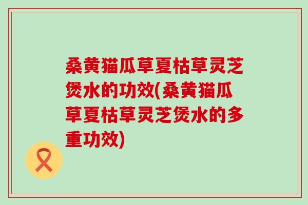 桑黄猫瓜草夏枯草灵芝煲水的功效(桑黄猫瓜草夏枯草灵芝煲水的多重功效)