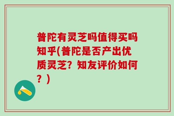 普陀有灵芝吗值得买吗知乎(普陀是否产出优质灵芝？知友评价如何？)
