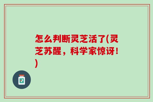 怎么判断灵芝活了(灵芝苏醒，科学家惊讶！)