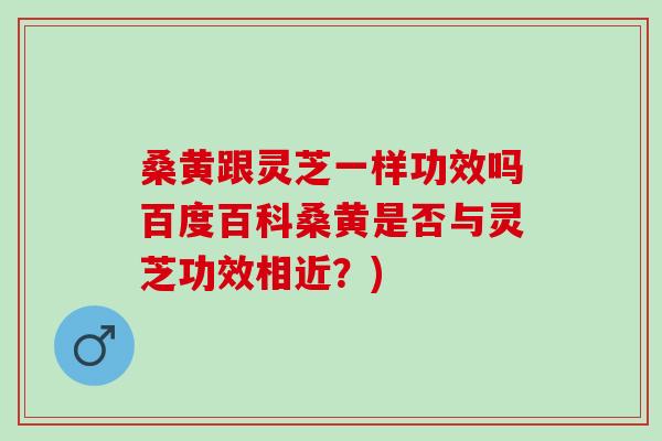 桑黄跟灵芝一样功效吗百度百科桑黄是否与灵芝功效相近？)