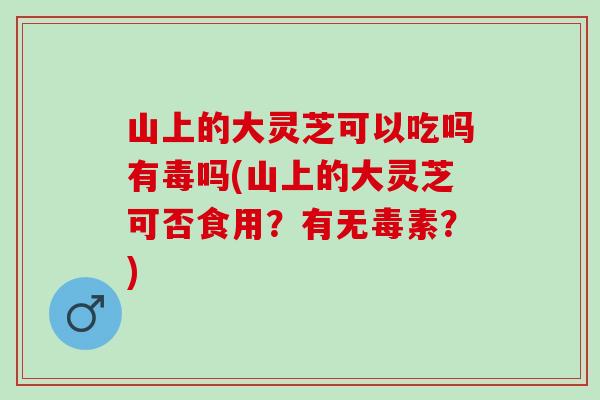 山上的大灵芝可以吃吗有毒吗(山上的大灵芝可否食用？有无毒素？)