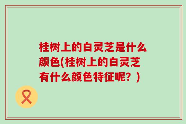 桂树上的白灵芝是什么颜色(桂树上的白灵芝有什么颜色特征呢？)