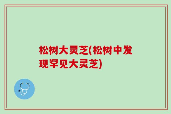 松树大灵芝(松树中发现罕见大灵芝)