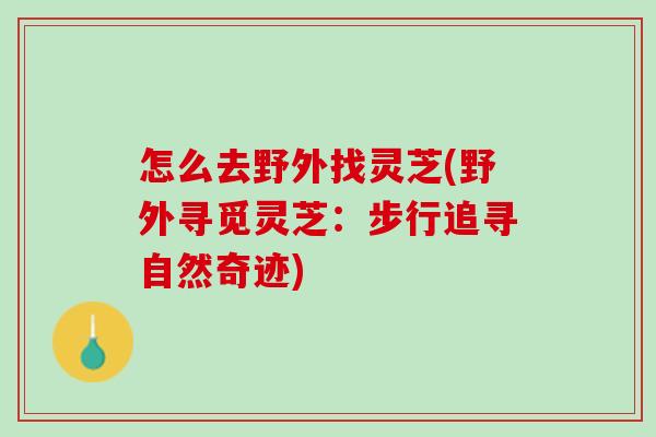 怎么去野外找灵芝(野外寻觅灵芝：步行追寻自然奇迹)