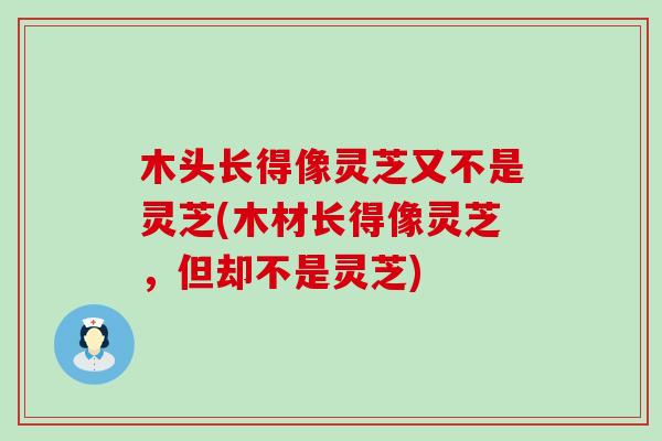 木头长得像灵芝又不是灵芝(木材长得像灵芝，但却不是灵芝)