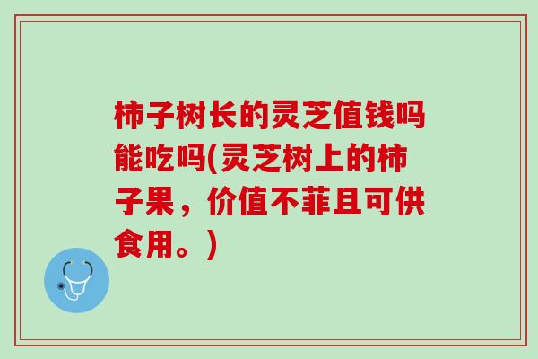 柿子树长的灵芝值钱吗能吃吗(灵芝树上的柿子果，价值不菲且可供食用。)