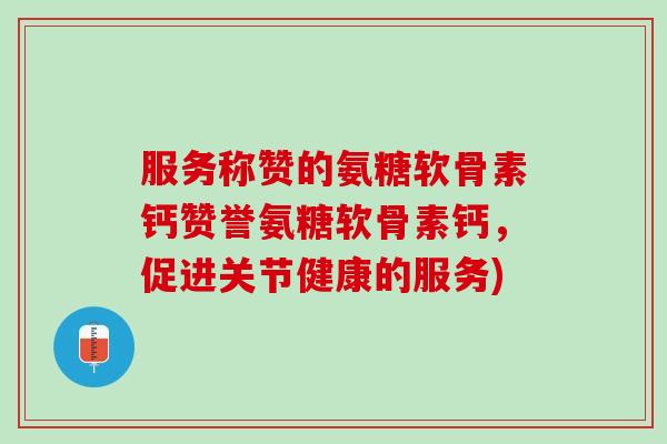 服务称赞的氨糖软骨素钙赞誉氨糖软骨素钙，促进关节健康的服务)