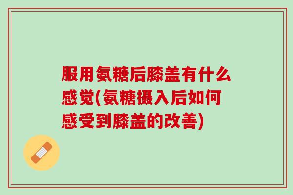 服用氨糖后膝盖有什么感觉(氨糖摄入后如何感受到膝盖的改善)