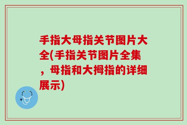 手指大母指关节图片大全(手指关节图片全集，母指和大拇指的详细展示)