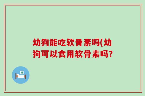 幼狗能吃软骨素吗(幼狗可以食用软骨素吗？