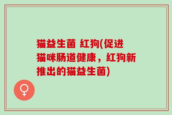 猫益生菌 红狗(促进猫咪肠道健康，红狗新推出的猫益生菌)
