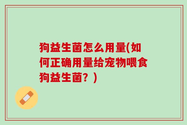 狗益生菌怎么用量(如何正确用量给宠物喂食狗益生菌？)