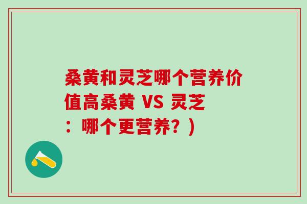 桑黄和灵芝哪个营养价值高桑黄 VS 灵芝：哪个更营养？)