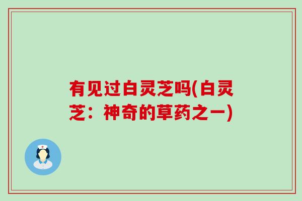 有见过白灵芝吗(白灵芝：神奇的草药之一)