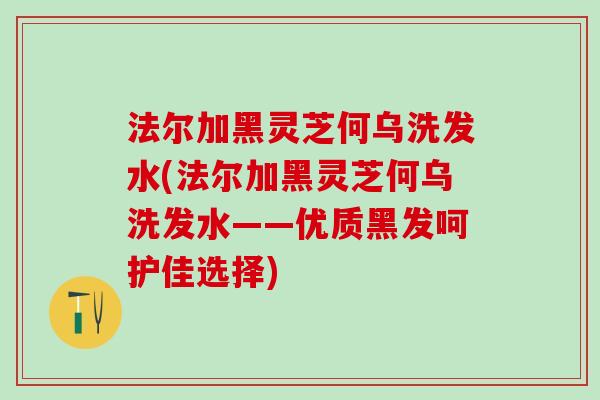 法尔加黑灵芝何乌洗发水(法尔加黑灵芝何乌洗发水——优质黑发呵护佳选择)