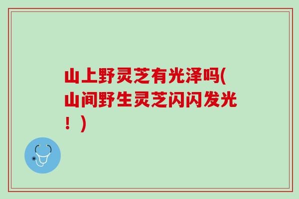 山上野灵芝有光泽吗(山间野生灵芝闪闪发光！)
