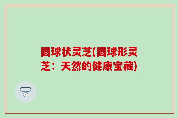 圆球状灵芝(圆球形灵芝：天然的健康宝藏)