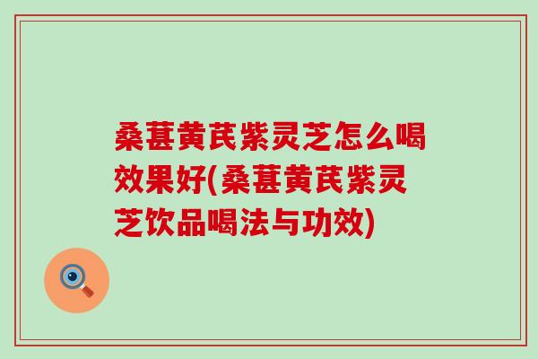 桑葚黄芪紫灵芝怎么喝效果好(桑葚黄芪紫灵芝饮品喝法与功效)