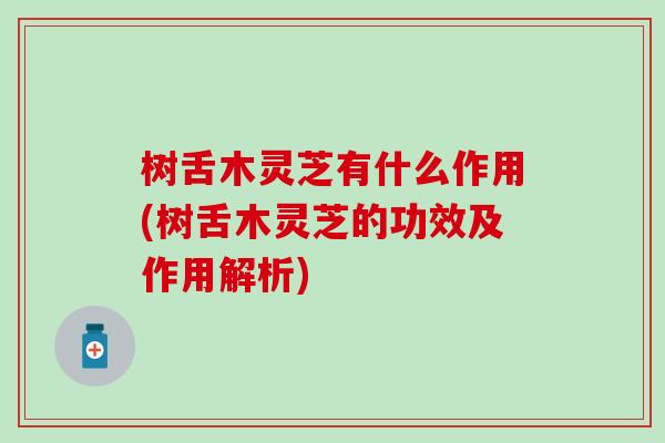 树舌木灵芝有什么作用(树舌木灵芝的功效及作用解析)