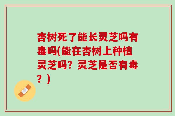 杏树死了能长灵芝吗有毒吗(能在杏树上种植灵芝吗？灵芝是否有毒？)
