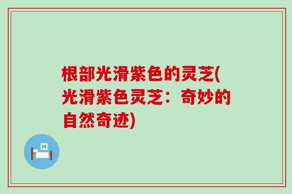 根部光滑紫色的灵芝(光滑紫色灵芝：奇妙的自然奇迹)
