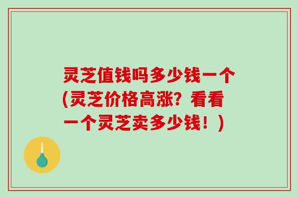 灵芝值钱吗多少钱一个(灵芝价格高涨？看看一个灵芝卖多少钱！)