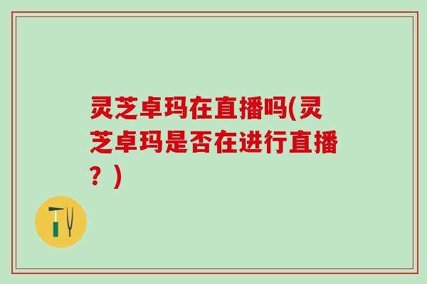 灵芝卓玛在直播吗(灵芝卓玛是否在进行直播？)