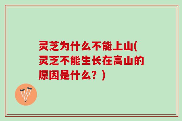 灵芝为什么不能上山(灵芝不能生长在高山的原因是什么？)