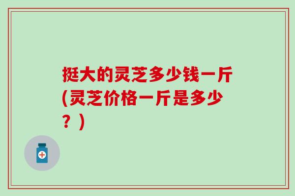 挺大的灵芝多少钱一斤(灵芝价格一斤是多少？)