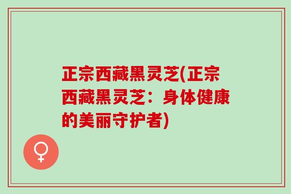 正宗西藏黑灵芝(正宗西藏黑灵芝：身体健康的美丽守护者)