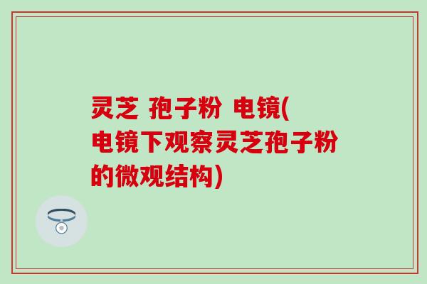 灵芝 孢子粉 电镜(电镜下观察灵芝孢子粉的微观结构) 灵芝 孢子粉 电镜(电镜下观察灵芝孢子粉的微观结构)