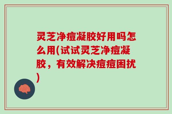 灵芝净痘凝胶好用吗怎么用(试试灵芝净痘凝胶,有效解决痘痘困扰) 灵芝净痘凝胶好用吗怎么用(试试灵芝净痘凝胶,有效解决痘痘困扰)