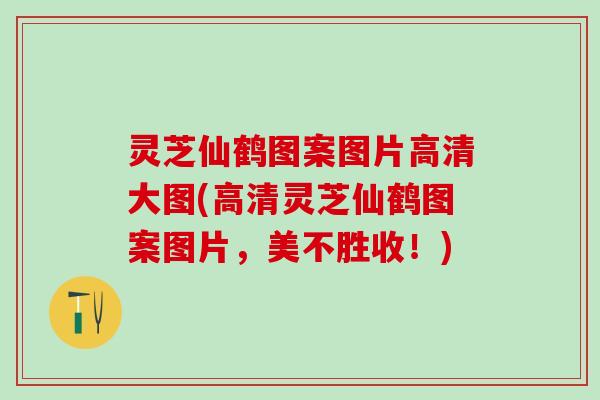 灵芝仙鹤图案图片高清大图(高清灵芝仙鹤图案图片，美不胜收！)