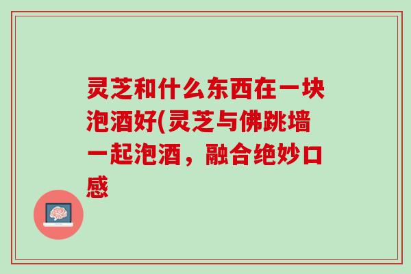 灵芝和什么东西在一块泡酒好(灵芝与佛跳墙一起泡酒，融合绝妙口感
