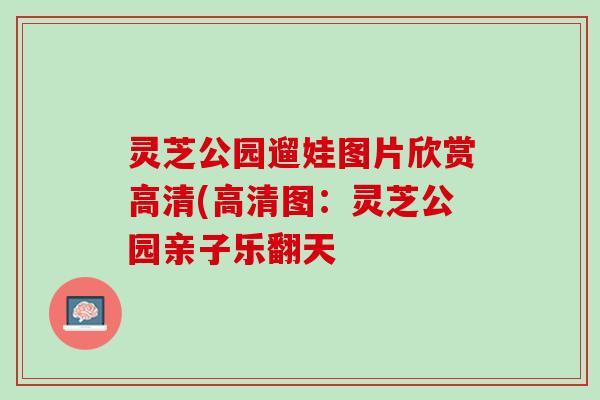 灵芝公园遛娃图片欣赏高清(高清图：灵芝公园亲子乐翻天