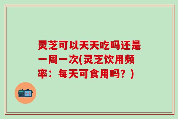 灵芝可以天天吃吗还是一周一次(灵芝饮用频率：每天可食用吗？)