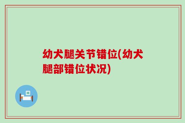 幼犬腿关节错位(幼犬腿部错位状况)