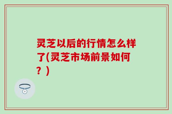 灵芝以后的行情怎么样了(灵芝市场前景如何？)