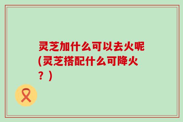 灵芝加什么可以去火呢(灵芝搭配什么可降火？)