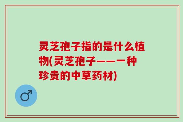灵芝孢子指的是什么植物(灵芝孢子——一种珍贵的中草药材)