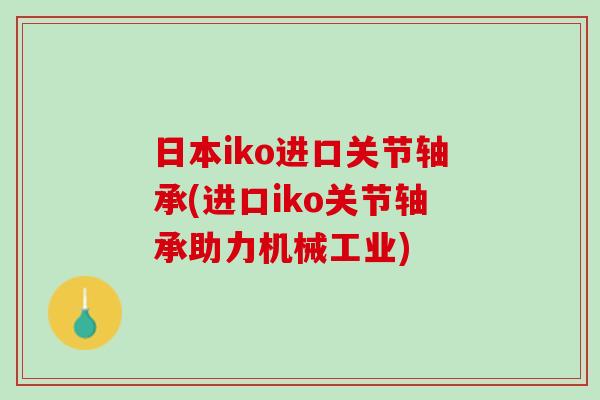 日本iko进口关节轴承(进口iko关节轴承助力机械工业)
