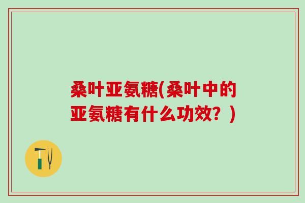 桑叶亚氨糖(桑叶中的亚氨糖有什么功效？)