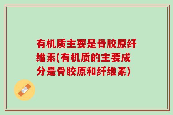 有机质主要是骨胶原纤维素(有机质的主要成分是骨胶原和纤维素)