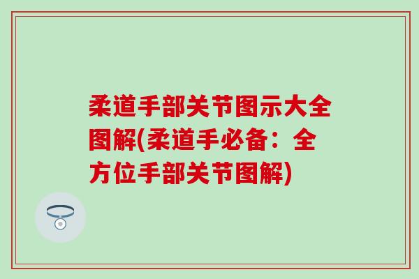 柔道手部关节图示大全图解(柔道手必备：全方位手部关节图解)