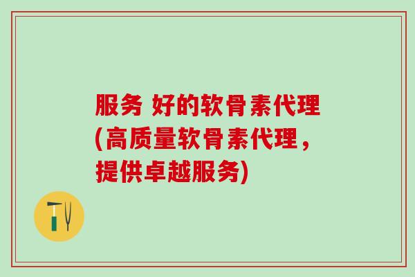 服务 好的软骨素代理(高质量软骨素代理，提供卓越服务)