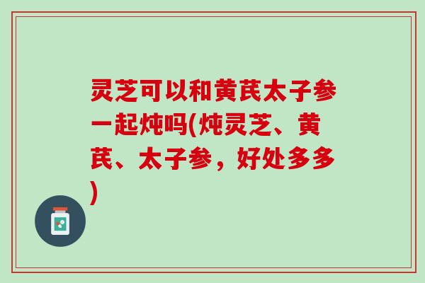 灵芝可以和黄芪太子参一起炖吗(炖灵芝、黄芪、太子参，好处多多)