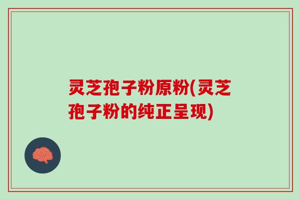 灵芝孢子粉原粉(灵芝孢子粉的纯正呈现)