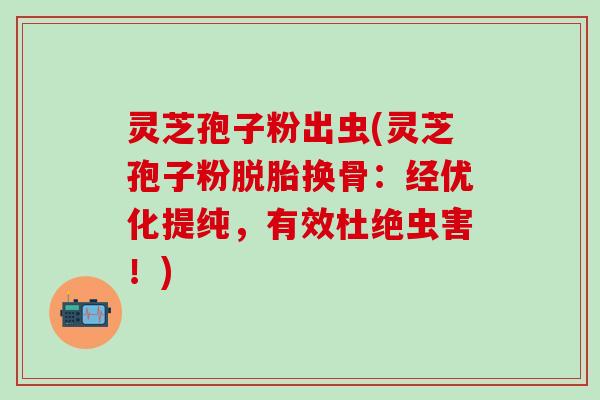 灵芝孢子粉出虫(灵芝孢子粉脱胎换骨：经优化提纯，有效杜绝虫害！)