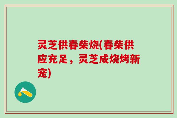 灵芝供春柴烧(春柴供应充足，灵芝成烧烤新宠)