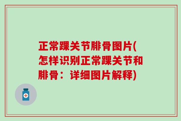 正常踝关节腓骨图片(怎样识别正常踝关节和腓骨：详细图片解释)